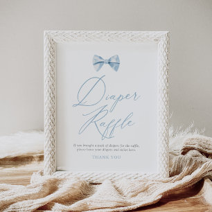 Affiche Baby shower Bleu Bowtie Refus 