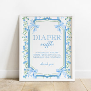 Affiche Baby shower Bleu Boy Déchets