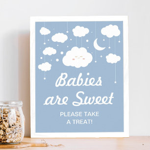 Affiche Baby shower Blue Cloud Favoriser