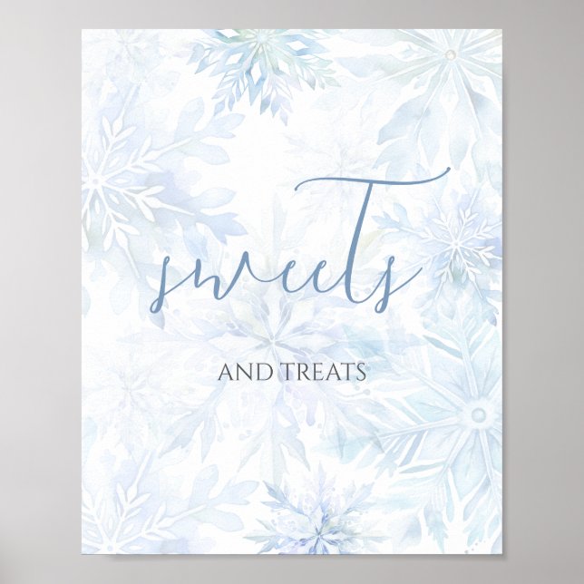 Affiche Baby Shower Blue Snowflake Sweets and Treats  (Devant)