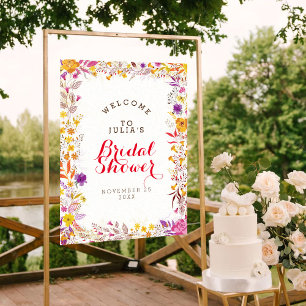 Affiche Baby Shower Bohème Fleurs Sauvages de Printemps po