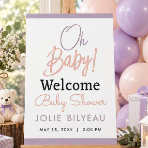 Affiche Baby Shower Bohème Moderne Minimaliste au Coeur