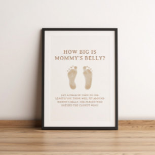 Affiche Baby Shower Boho Chic Comment Est-Elle Grande Jeu