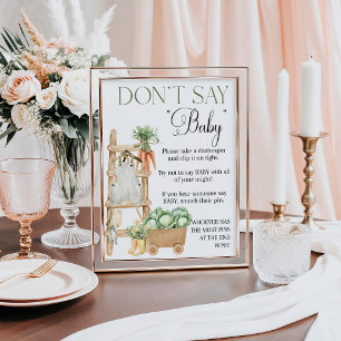 Affiche Baby shower Boho du marché des fermiers cultivés l