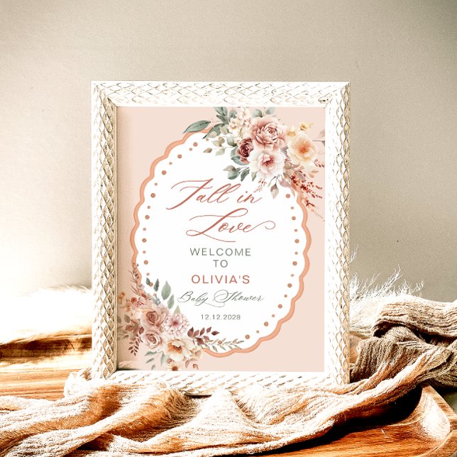 Affiche Baby shower Boho Fall in Love Bienvenue (Créateur téléchargé)