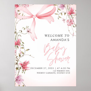 Affiche Baby-Shower Boho Floral Bébé en Fleur