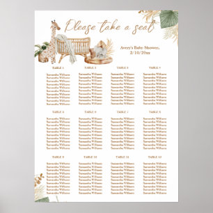 Affiche Baby shower boho moderne mixte