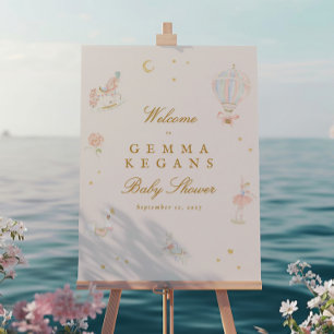 Affiche baby shower botanique lunique signe de bienvenue