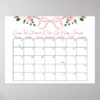 Baby shower Bow Guidez le calendrier de la date de