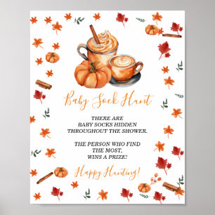 Affiche Baby shower Brassage Citrouille épice Baby Chasse 