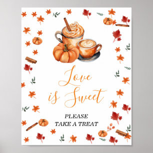 Affiche Baby shower brasser Citrouille épice L'amour est d