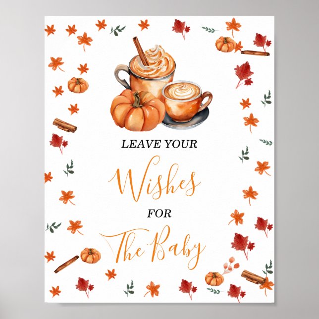 Affiche Baby Shower Brewing Pumpkin Spice Laissez Votre Vœ (Devant)