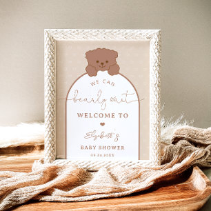 Affiche Baby shower Brown d'attente minimale moderne