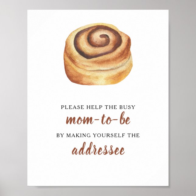 Affiche Baby shower Bun Aidez l'interlocuteur occupé (Devant)