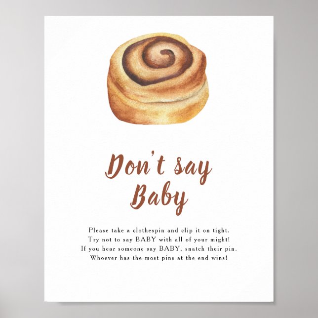 Affiche Baby shower Bun - Ne dites pas bébé  (Devant)