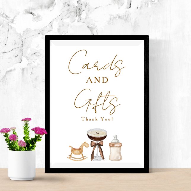 Affiche Baby shower Cadeaux Tini One Espresso Cartes Marti (Créateur téléchargé)