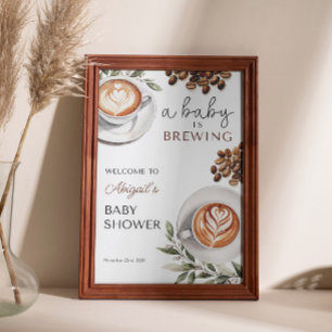 Affiche Baby shower café Bienvenue - bébé brasse 24x36