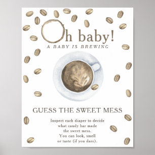 Affiche Baby-shower café Devine le doux désordre