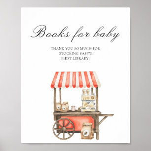 Affiche Baby shower café - livres pour bébé