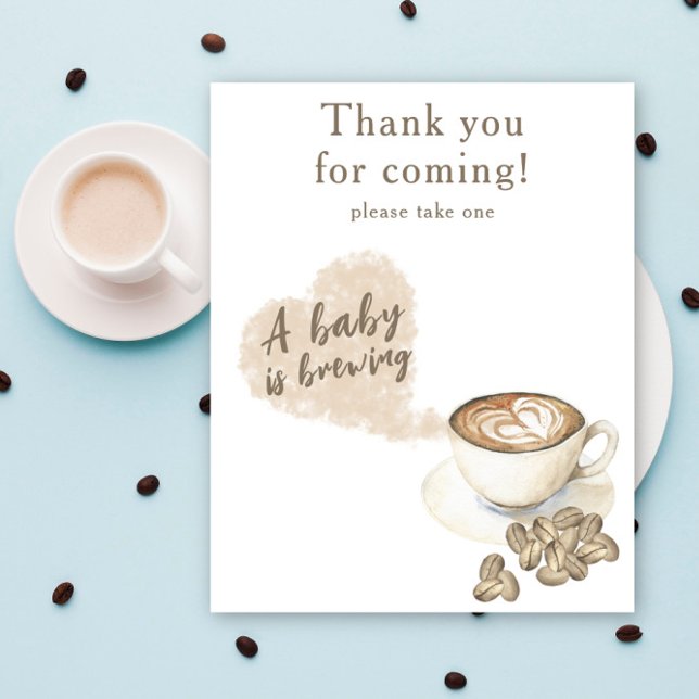 Affiche Baby shower café Merci d'être venu (Créateur téléchargé)