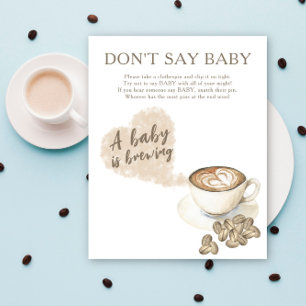 Affiche Baby shower café - N'affiche pas le mot bébé