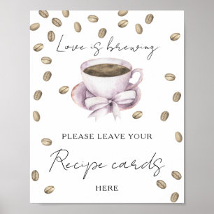 Affiche Baby shower café Votre carte de recette ici