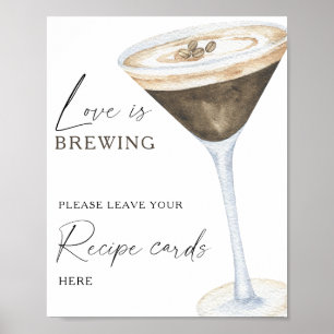 Affiche Baby shower café Votre carte de recette ici