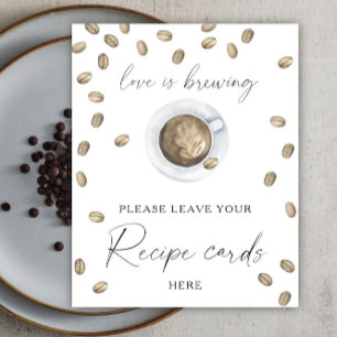 Affiche Baby shower café Votre carte de recette ici