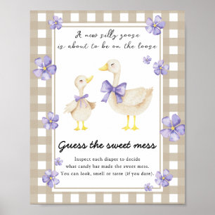 Affiche Baby shower canard - Devinez le doux désordre
