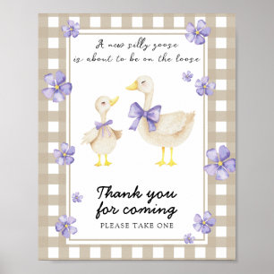Affiche Baby shower canard - Merci d'être venu