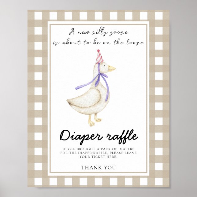 Affiche Baby shower canard - tombola de couches (Devant)