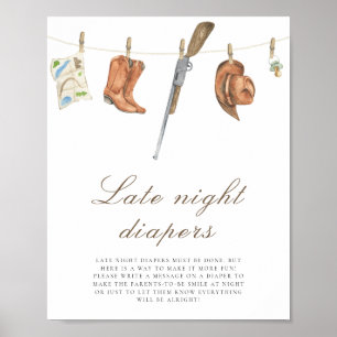 Affiche Baby shower chasseur - Jeu de couches tardives