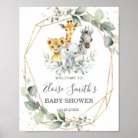 Baby shower chic de verdure Jungle Animaux Bienven