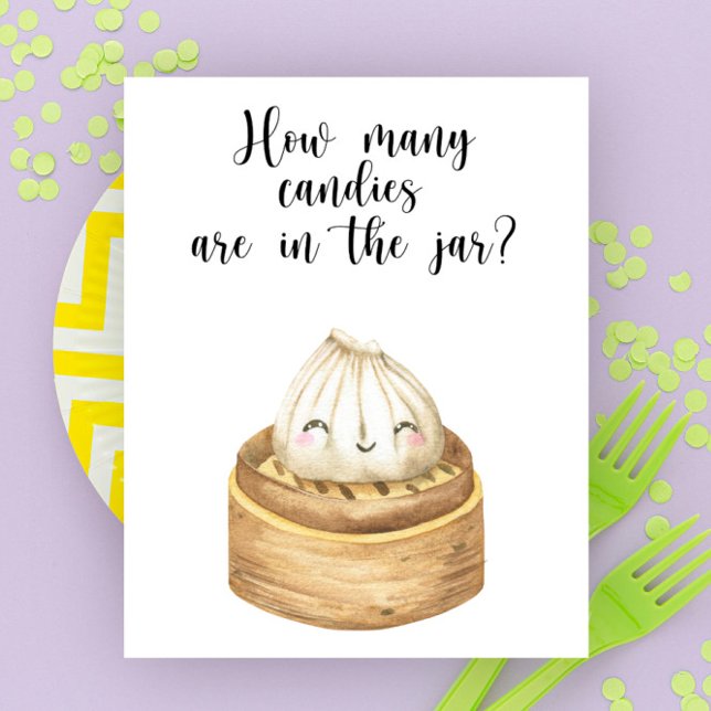 Affiche Baby shower chinois à benne - combien de bonbons (Créateur téléchargé)