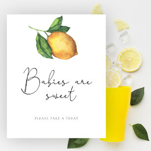 Affiche Baby shower citron Les bébés sont doux
