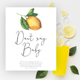 Affiche Baby shower citrons Ne dis pas bébé