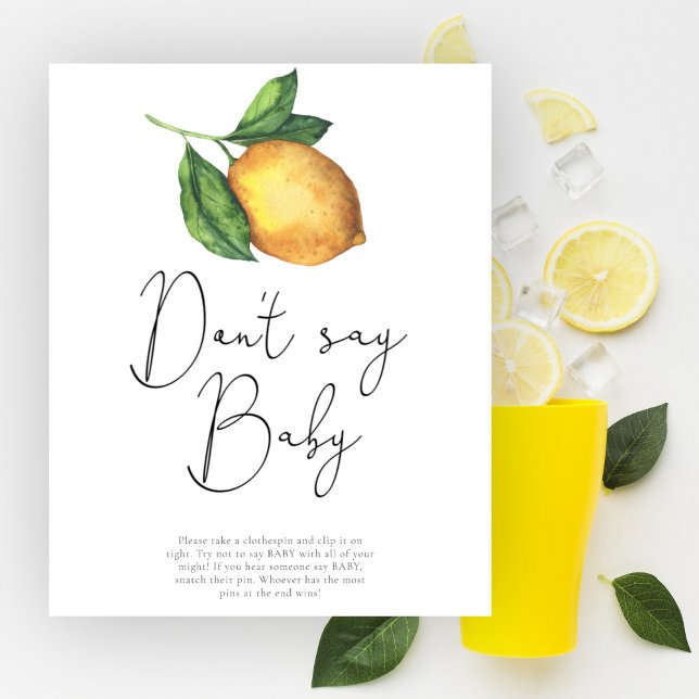 Affiche Baby shower citrons Ne dis pas bébé (Créateur téléchargé)