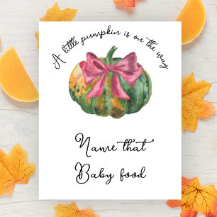Affiche Baby shower citrouille arc Nom de cette nourriture