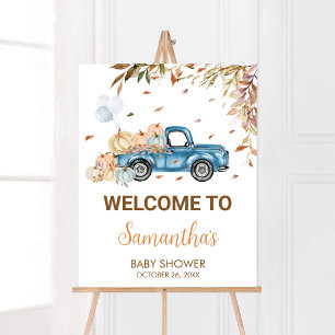 Affiche Baby shower Citrouille Blue Truck
