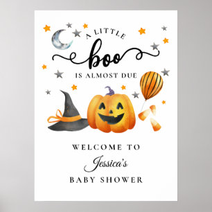 Affiche Baby shower Citrouille de Little Boo Halloween Bie