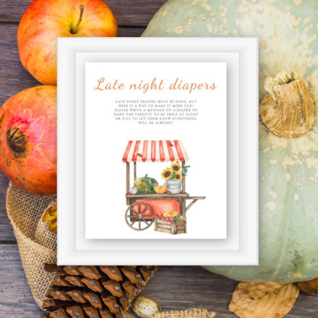 Affiche baby shower citrouille - Late night couches jeu (Créateur téléchargé)