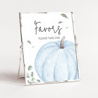 Baby shower Citrouille minimaliste bleu pour