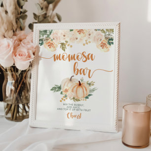 Affiche Baby shower citrouille Momosa Bar