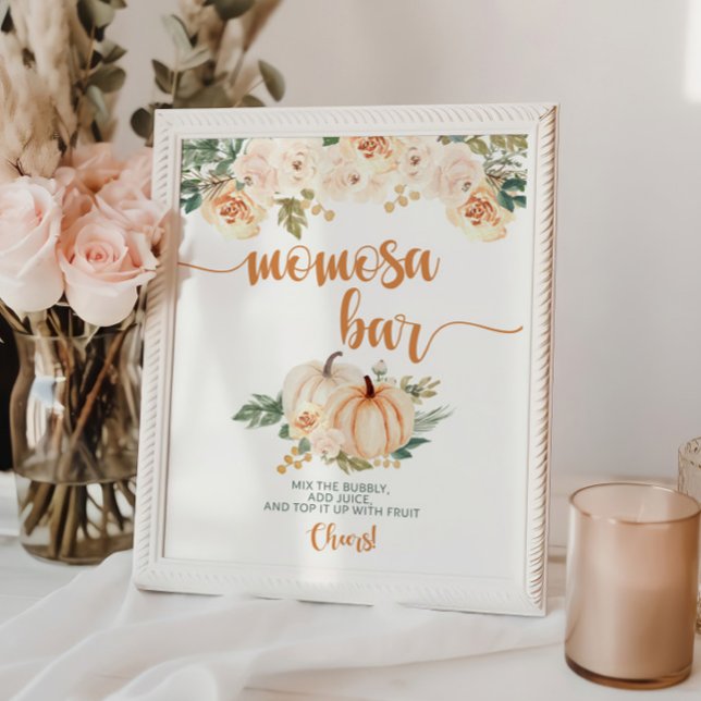 Affiche Baby shower citrouille Momosa Bar (Créateur téléchargé)