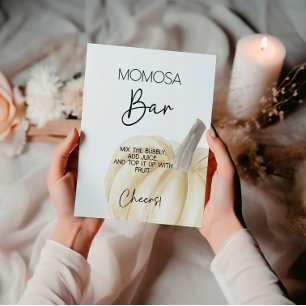 Affiche Baby shower citrouille Momosa Bar