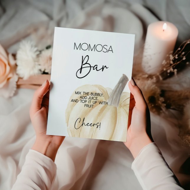 Affiche Baby shower citrouille Momosa Bar (Créateur téléchargé)