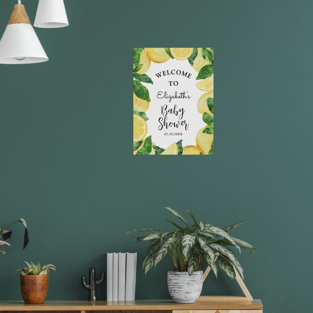 Affiche Baby shower Citrus citron Bienvenue (Salon 1)