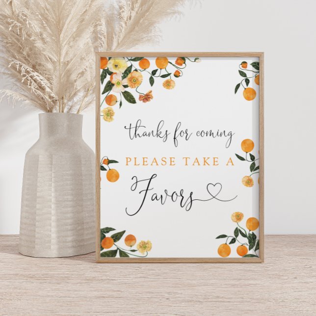Affiche Baby shower Citrus Merci D'Être Venu Favor Signer (Créateur téléchargé)