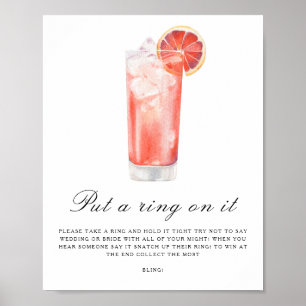 Affiche Baby shower citrus - Mettez un anneau sur le jeu