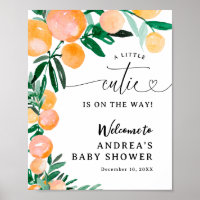 Baby shower Citrus Orange Little Cutie sur le chem
